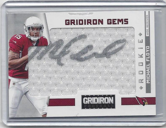 MICHAEL FLOYD 2012 GRIDIRON GEMS PULLOUT JUMBO JERSEY ON CARD AUTO RC #D /299