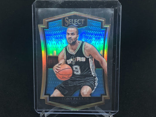 TONY PARKER 2015-16 PANINI SELECT LIGHT BLUE PRIZM DIE CUT #D 21/199