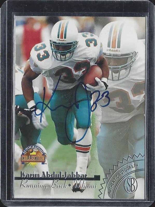 KARIM ABDUL-JABBAR 1996 SCORE BOARD DOLPHINS ON CARD AUTO