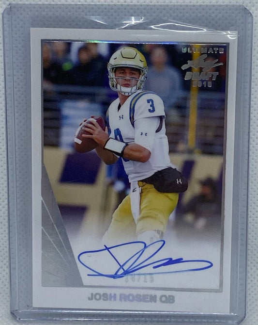 JOSH ROSEN 2018 LEAF ULTIMATE DRAFT SILVER ON CARD AUTO RC #D 14/15