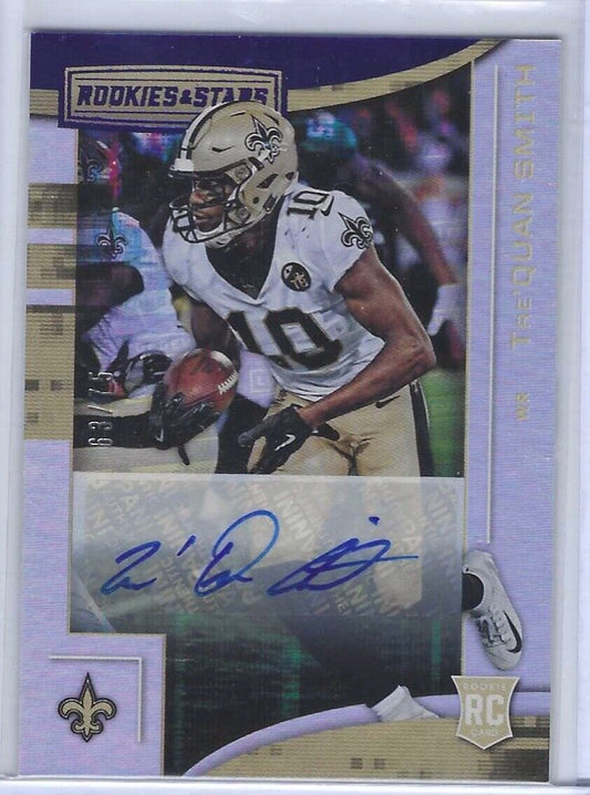 TRE'QUAN SMITH 2018 ROOKIES AND STARS LONGEVITY ROOKIE AUTO RC #D /75