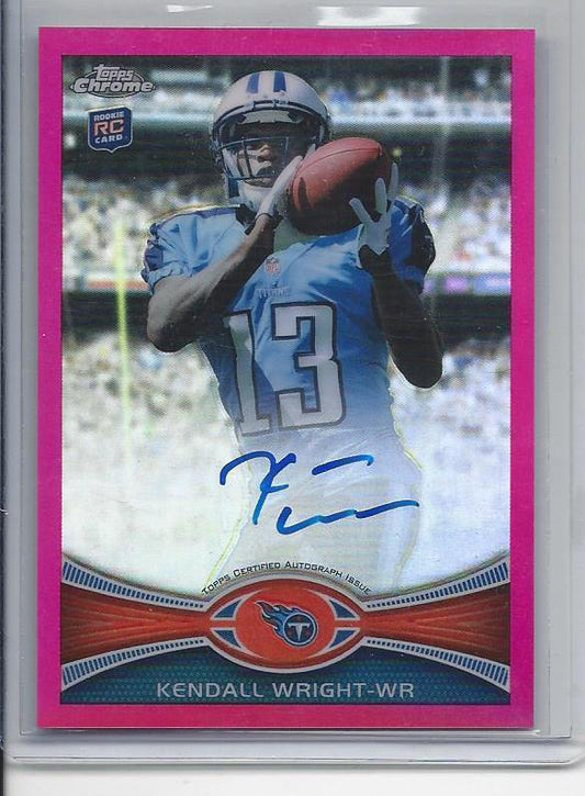 KENDALL WRIGHT 2012 TOPPS CHROME PINK REFRACTOR ON CARD ROOKIE AUTO RC #D 7/75