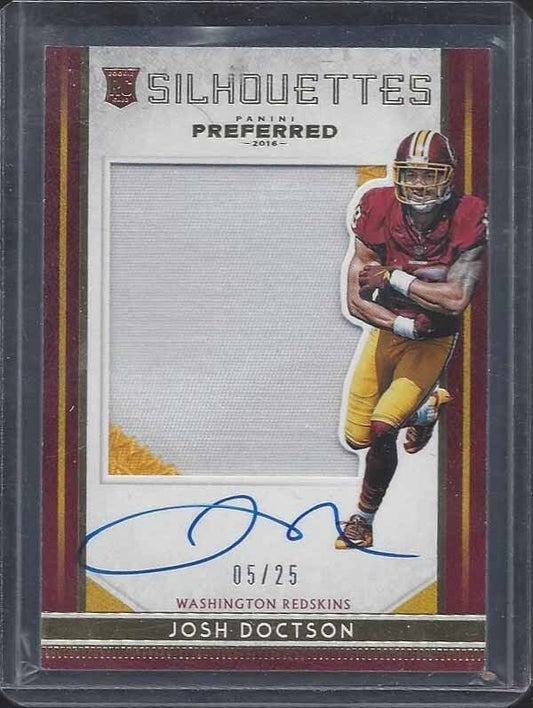 JOSH DOCTSON 2016 PREFERRED CROWN ROYALE SILHOUETTE GOLD PATCH AUTO RC #D 5/25