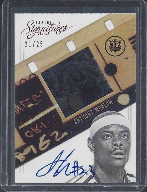 1/1 ANTHONY MORROW 2012-13 PANINI SIGNATURES RED ON CARD AUTO ON BOTH SIDES /25