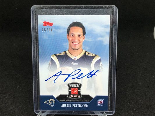 AUSTIN PETTIS 2011 TOPPS ROOKIE PREMIERE ON CARD AUTO RC #D 36/90