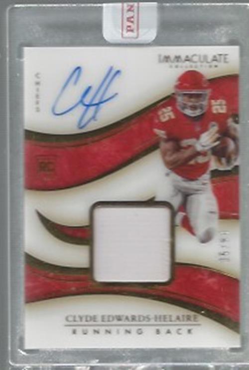 CLYDE EDWARDS HELAIRE 2020 IMMACULATE RPA ROOKIE PATCH AUTO RC #D /99
