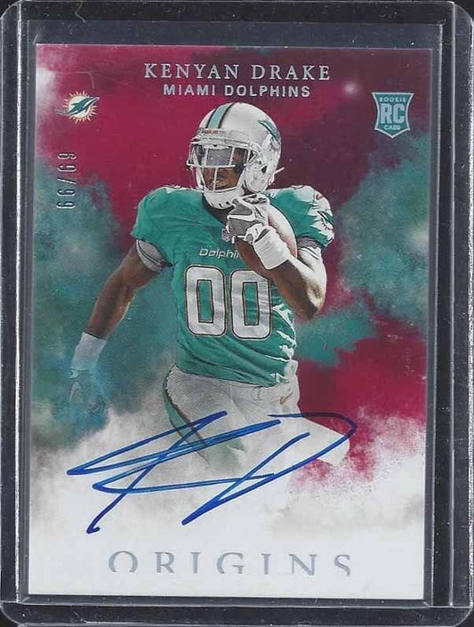 KENYAN DRAKE 2016 PANINI ORIGINS RED DOLPHINS ROOKIE ON CARD AUTO RC #D 69/99