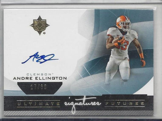 ANDRE ELLINGTON 2013 ULTIMATE COLLECTION FUTURES ON CARD ROOKIE AUTO RC #D 17/30