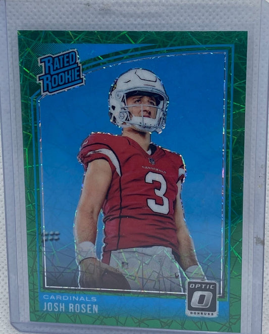 JOSH ROSEN 2018 PANINI DONRUSS OPTIC GREEN VELOCITY HOLO PRIZM RC #152