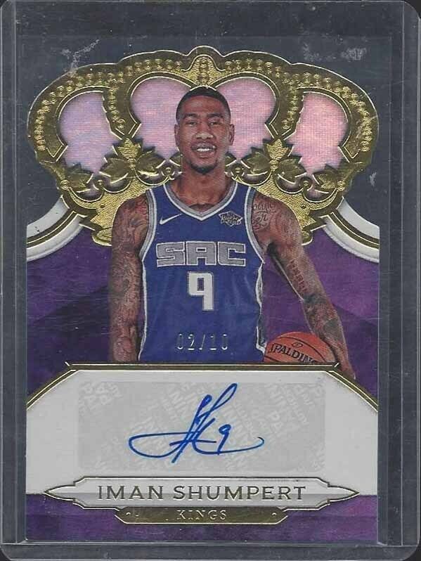 IMAN SHUMPERT 2018-19 CROWN ROYALE GOLD DIE CUT AUTO #D 2/10