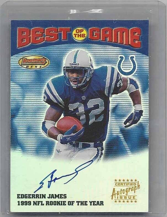 EDGERRIN JAMES 2000 BOWMAN'S BEST OF THE GAME ON CARD RARE COLTS AUTO #1