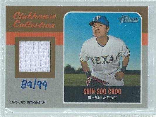 SHIN-SOO CHOO 2019 TOPPS HERITAGE CLUBHOUSE COLLECTION GOLD JERSEY 89/99