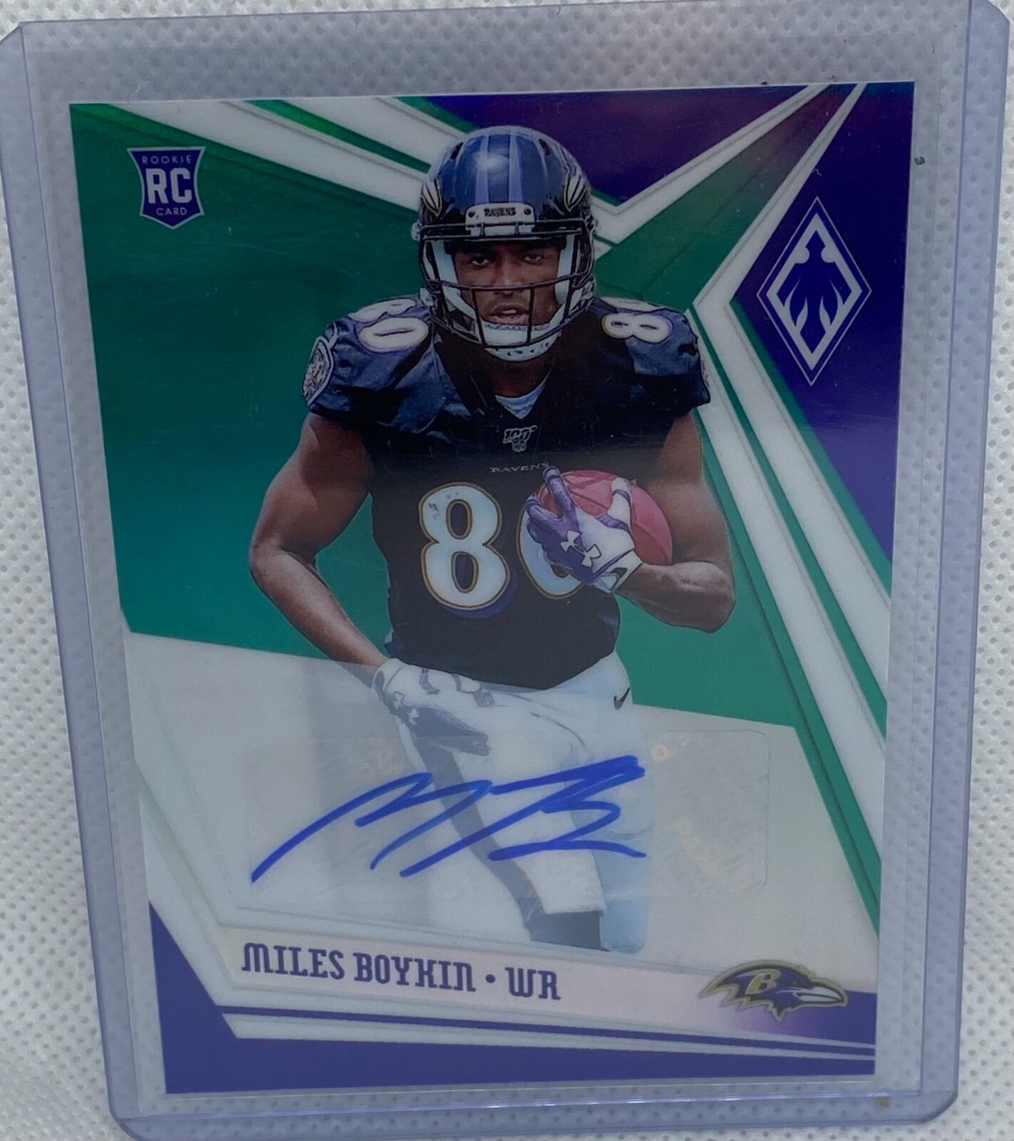 MILES BOYKIN 2019 PANINI PHOENIX GREEN PRIZM ROOKIE AUTO RC #D 4/10