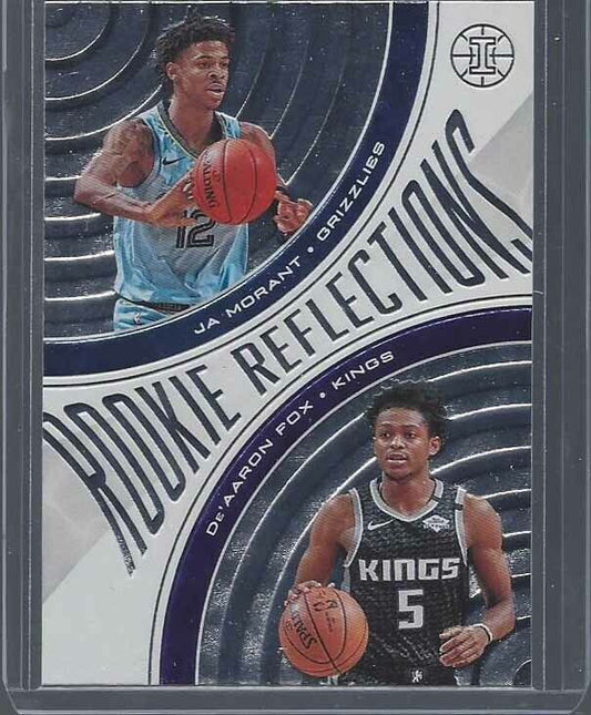 JA MORANT DE'AARON FOX 2019-20 PANINI ILLUSIONS ROOKIE REFLECTIONS RC #19