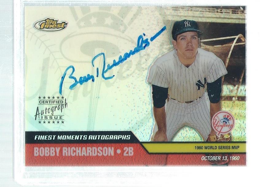 BOBBY RICHARDSON 2002 TOPPS FINEST ON CARD AUTO REFRACTOR