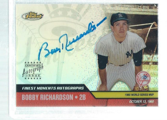 BOBBY RICHARDSON 2002 TOPPS FINEST ON CARD AUTO REFRACTOR