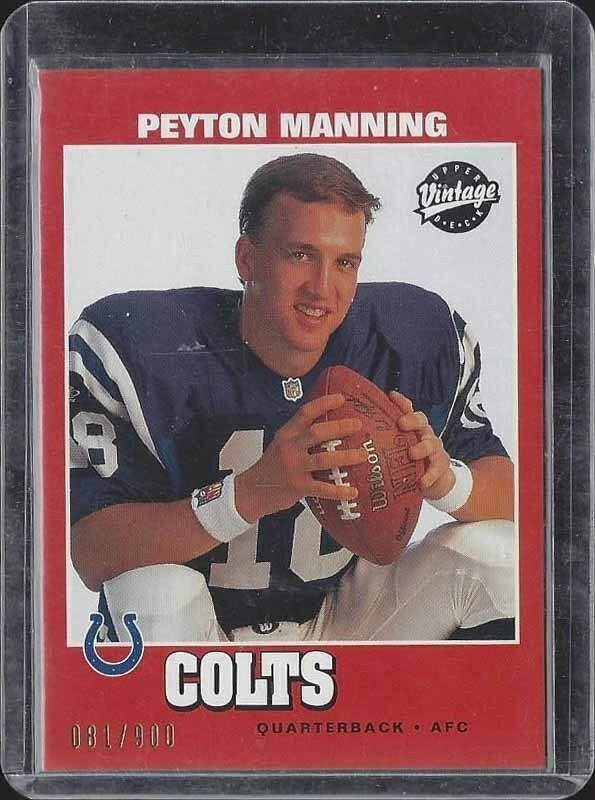 PEYTON MANNING 2001 UPPER DECK VINTAGE GOLD PREVIEW COLTS #D 81/900