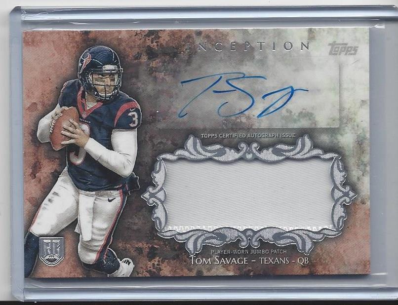 TOM SAVAGE 2014 TOPPS INCEPTION RPA ROOKIE PATCH AUTO RC