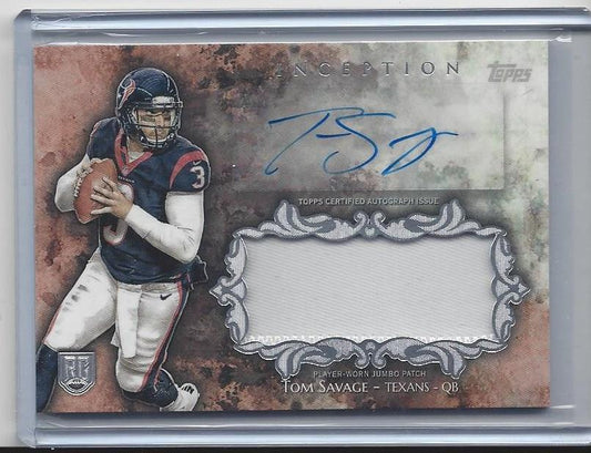 TOM SAVAGE 2014 TOPPS INCEPTION RPA ROOKIE PATCH AUTO RC
