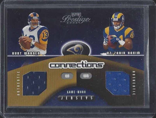 KURT WARNER AZ ZAHIR HAKIM 2002 PLAYOFF CONNECTIONS RAMS DUAL JERSEY #D 185/500