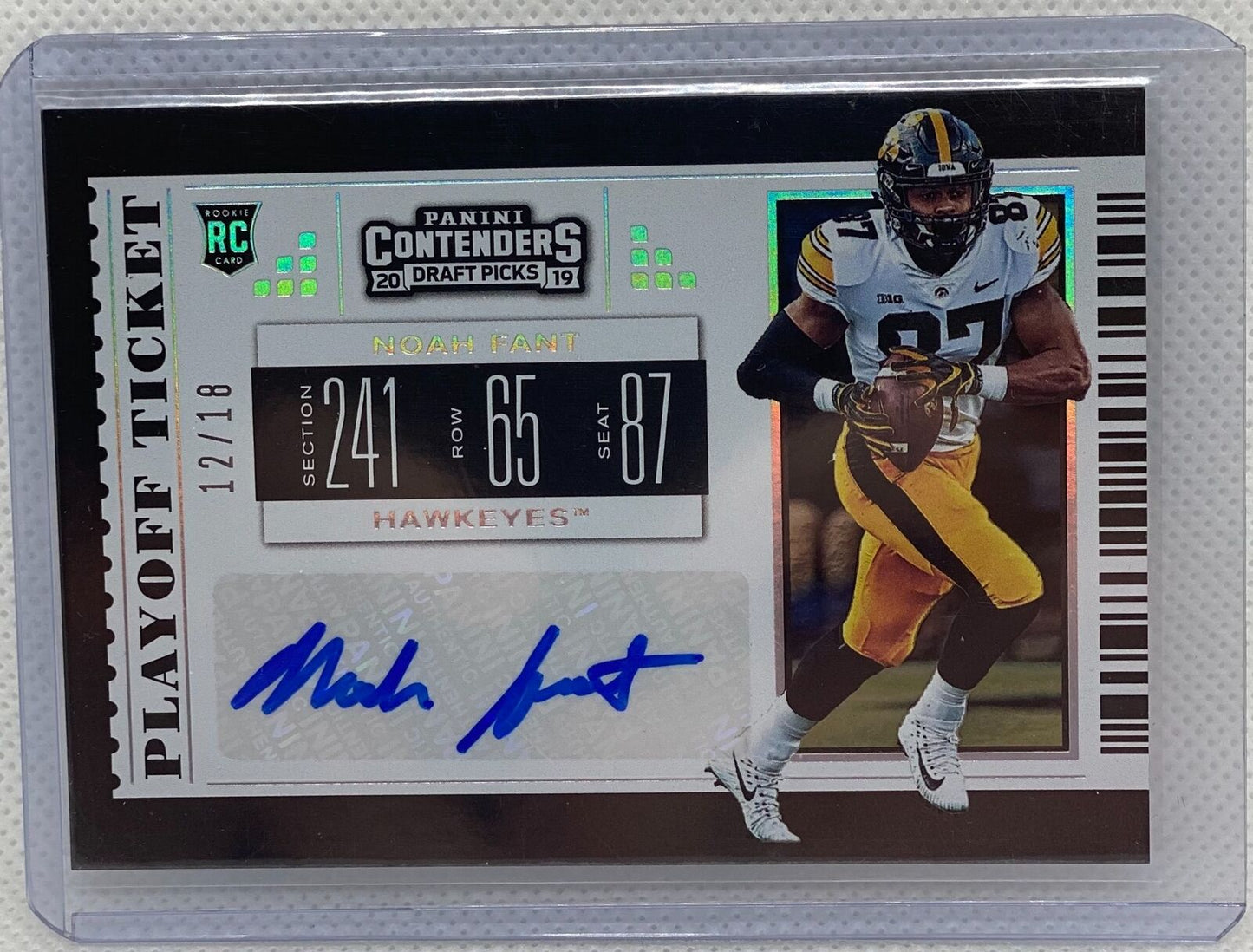 NOAH FANT 2019 PANINI CONTENDERS DRAFT PICKS PLAYOFF TICKET AUTO RC #D 12/18