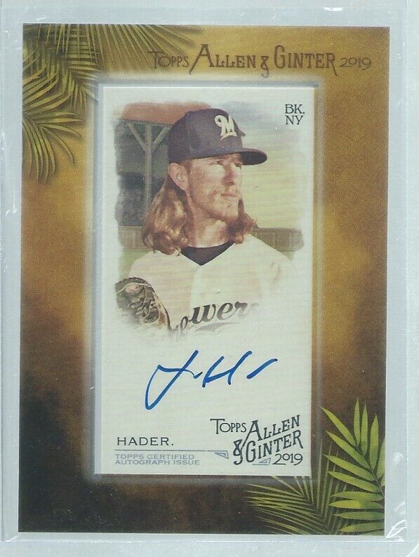 JOSH HADER 2019 TOPPS ALLEN & GINTER ON CARD AUTO