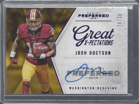 JOSH DOCTSON 2016 PANINI PREFERRED GREAT X-PECTATIONS PURPLE ROOKIE AUTO RC /25