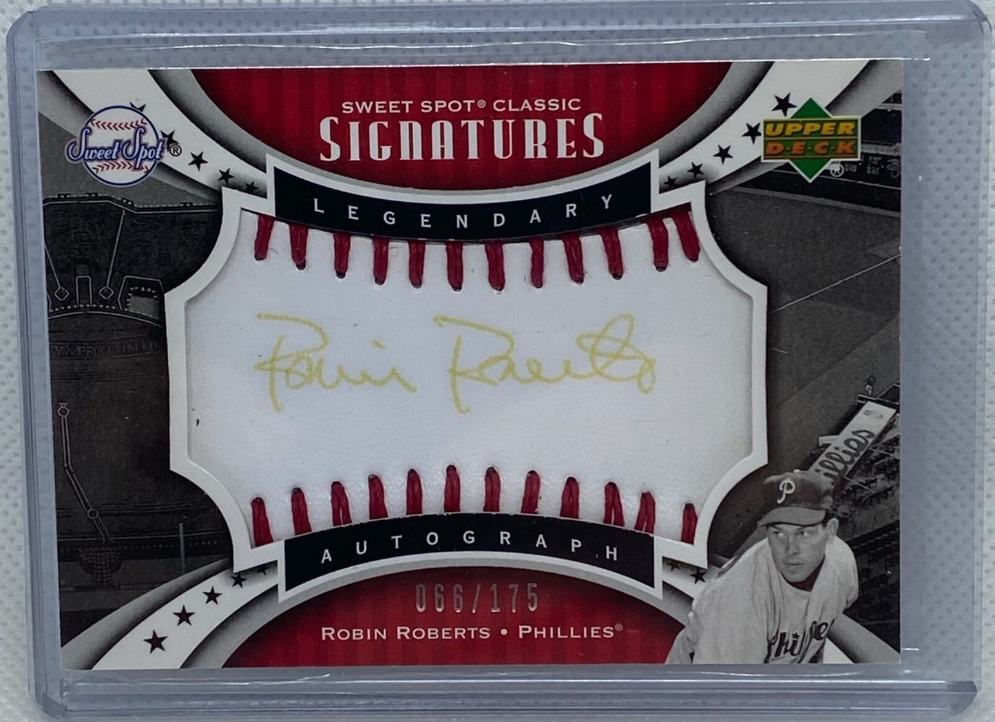 ROBIN ROBERTS 2007 UPPER DECK SWEET SPOT CLASSIC SIGNATURES AUTO #D 066/175