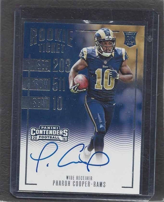 PHAROH COOPER 2016 PANINI CONTENDERS ROOKIE TICKET RAMS ON CARD AUTO RC #336