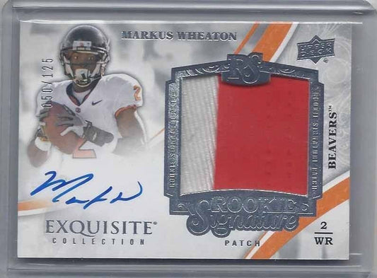 MARKUS WHEATON 2014 UD EXQUISITE RPA JUMBO 2 COLOR ROOKIE PATCH AUTO RC #D /125
