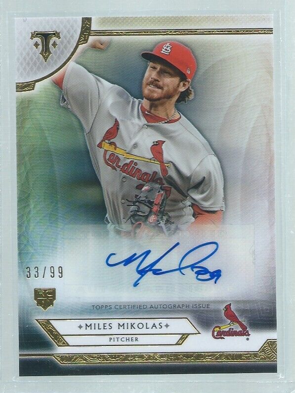 MILES MIKOLAS 2018 TOPPS TRIPLE THREADS AUTO ROOKIE RC #D 33/99
