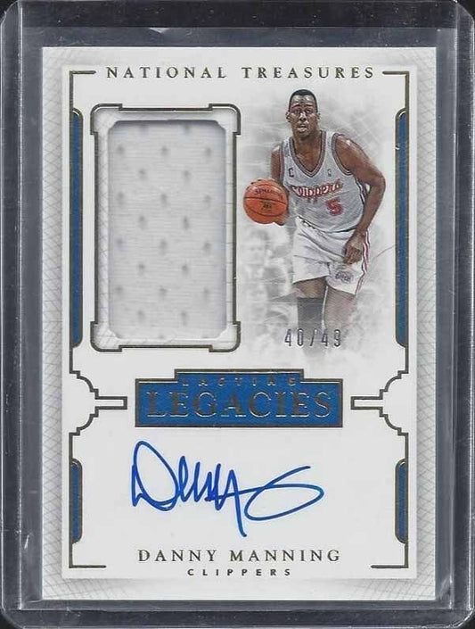 DANNY MANNING 2015-16 NATIONAL TREASURES LASTING LEGACIES JERSEY ONCARD AUTO /49