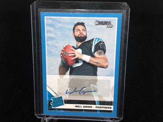 WILL GRIER 2019 PANINI DONRUSS BLUE RATED ROOKIE AUTO RC # 305