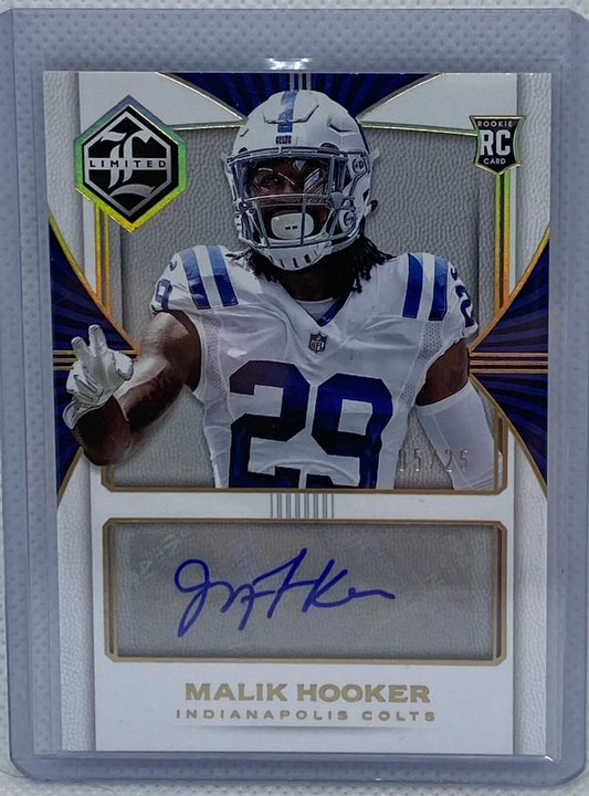 MALIK HOOKER 2017 PANINI LIMITED GOLD ROOKIE AUTO RC #D 05/25