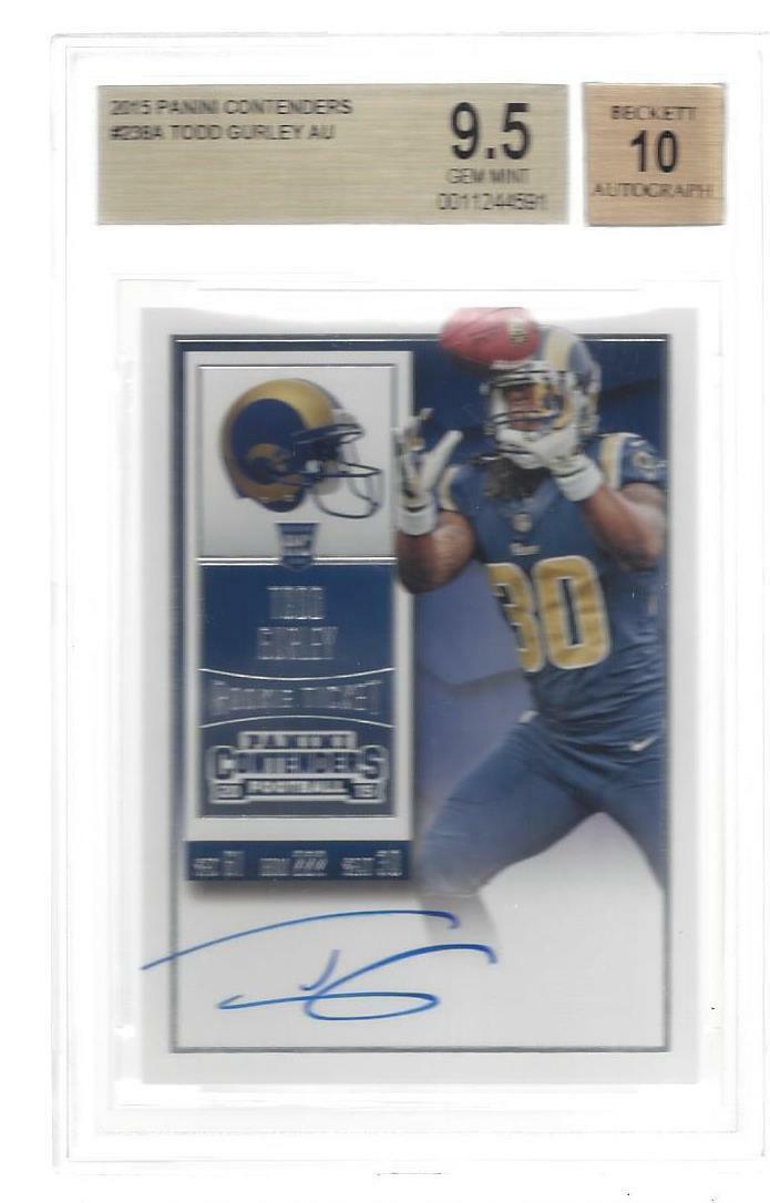 TODD GURLEY 2015 CONTENDERS ROOKIE TICKET ON CARD TRUE RC AUTO BGS 9.5 w/ 10 AU