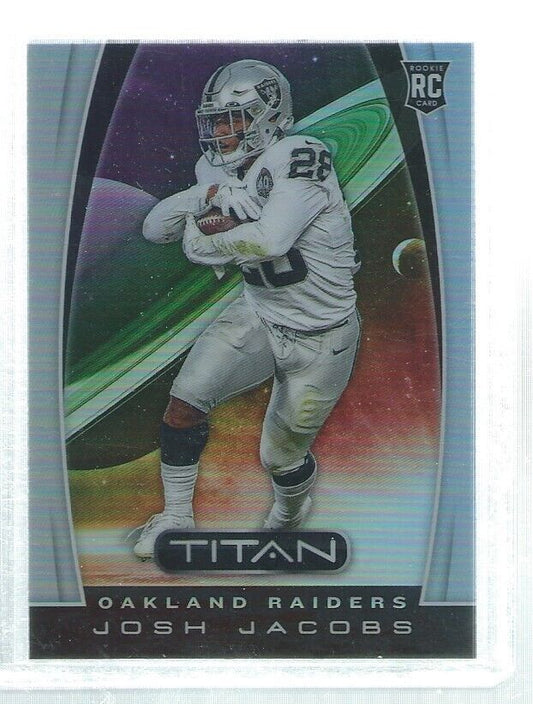 JOSH JACOBS 2019 CHRONICLES TITAN SILVER PRIZM ROOKIE RC
