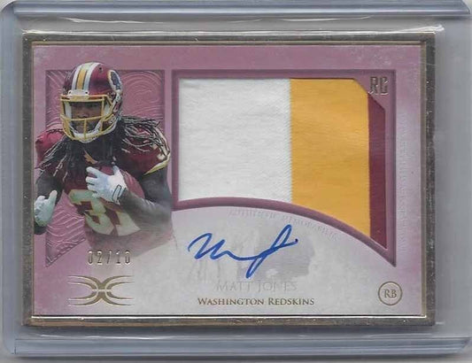 MATT JONES 2015 TOPPS DEFINITIVE PINK RPA GOLD FRAME ON CARD PATCH AUTO RC /10