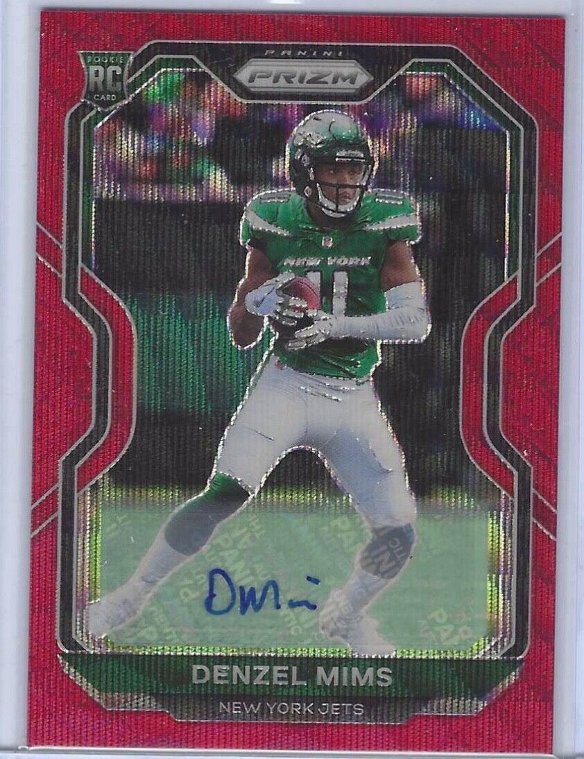 DENZEL MIMS 2020 PANINI PRIZM RED WAVE PRIZM ROOKIE AUTO RC #D /149
