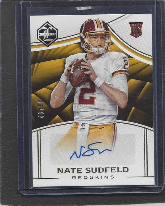 NATE SUDFELD 2016 PANINI LIMITED REDSKINS AUTO RC #D 46/99