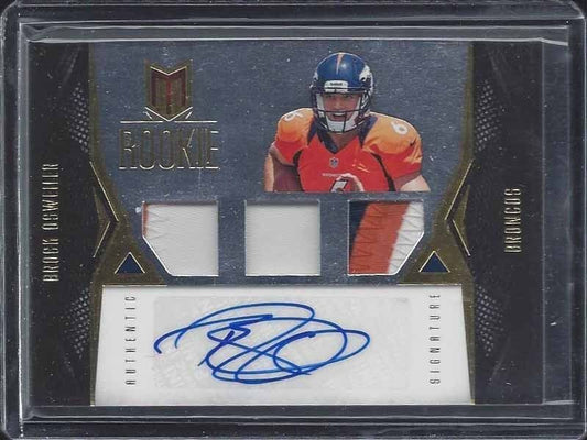 BROCK OSWEILER 2012 MOMENTUM GOLD TRIPLE 3 COLOR ROOKIE PATCH AUTO RC #D 8/49