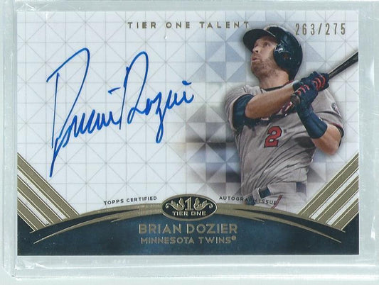 BRIAN DOZIER 2018 TOPPS TIER ONE ON CARD AUTO #D 263/275