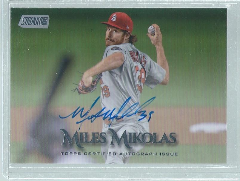 MILES MIKOLAS 2019 TOPPS STADIUM CLUB ON CARD AUTO