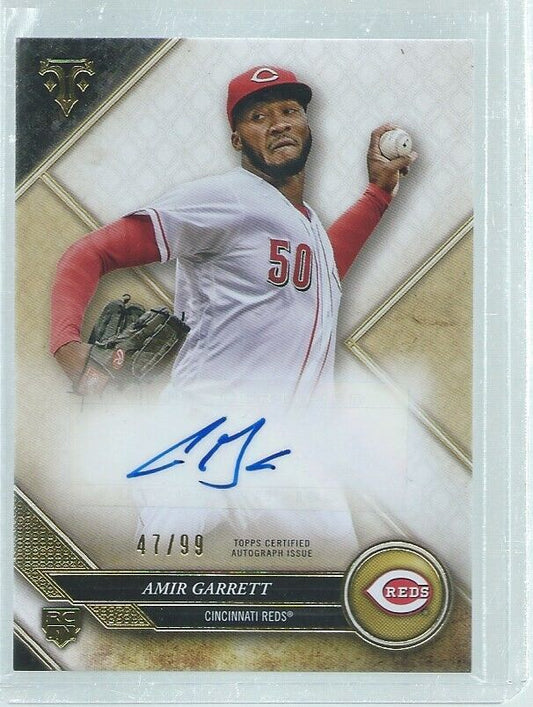 AMIR GARRETT 2017 TOPPS TRIPLE THREADS GOLD AUTO ROOKIE RC #D 47/99