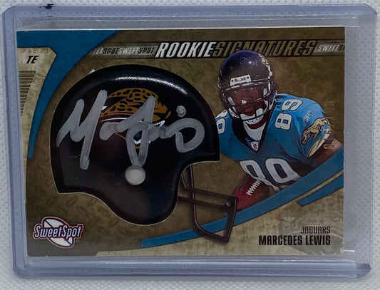MARCEDES LEWIS 2006 SWEET SPOT GOLD ON CARD HELMET AUTO RC #D 016/100