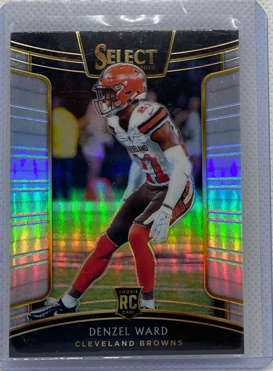 DENZEL WARD 2018 PANINI SELECT SILVER PRIZM ROOKIE RC #31