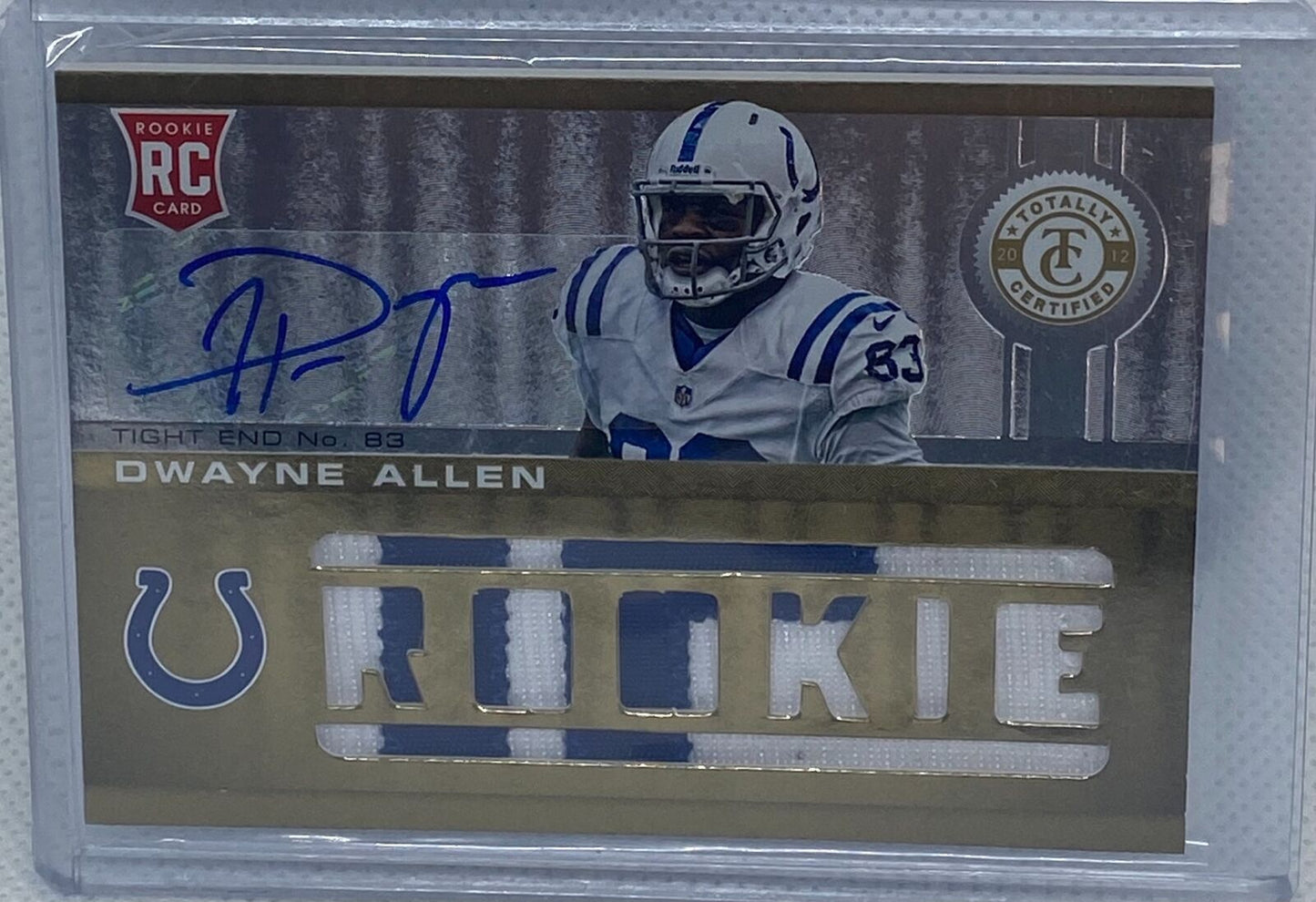 DWAYNE ALLEN 2012 TOTALLY CERTIFIED GOLD ROOKIE PATCH AUTO RC #D 6/25