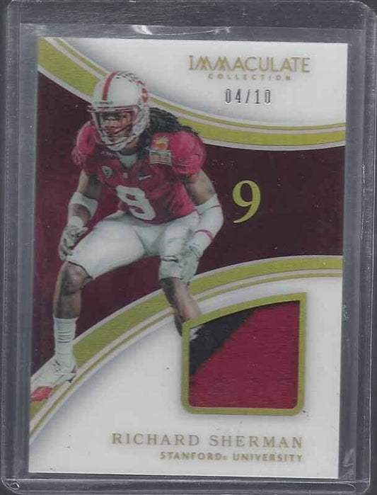 RICHARD SHERMAN 2016 IMMACULATE ACETATE 3 COLOR PATCH #D 4/10