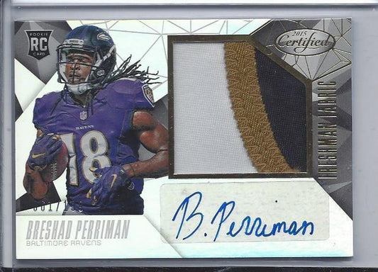 BRESHAD PERRIMAN 2015 CERTIFIED FRESHMAN FABRIC JUMBO 3 COLOR PATCH AUTO RC /199