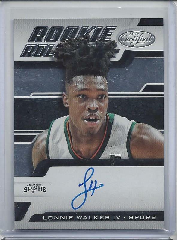LONNIE WALKER IV 2018-19 CERTIFIED ROOKIE ROLL CALL ON CARD AUTO RC