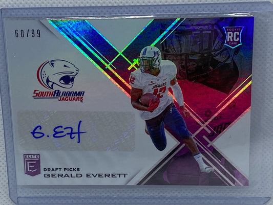 GERALD EVERETT 2017 PANINI ELITE DRAFT PICKS PURPLE AUTO RC #D /99